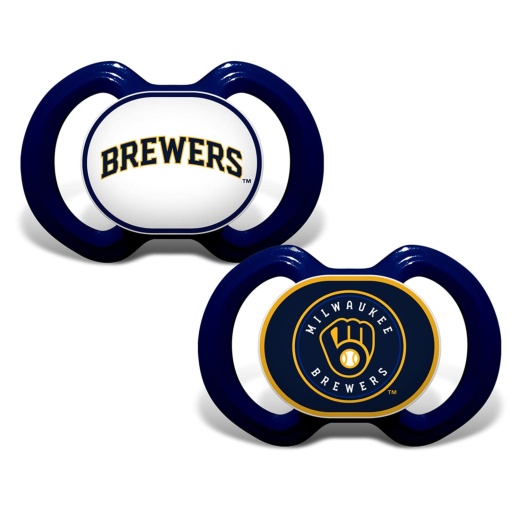 Milwaukee Brewers Pacifier 2-Pack - Officially Licensed MLB Product for Infants
