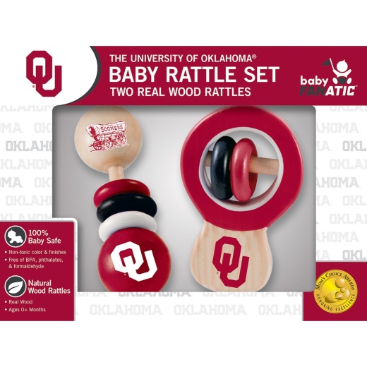 Oklahoma Sooners - Baby Rattles 2-Pack
