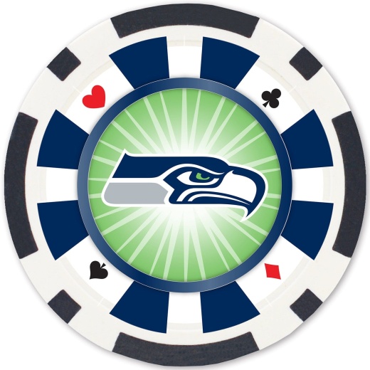 Seattle Seahawks 100 Piece Poker Chips by MasterPieces - NFL Licensed