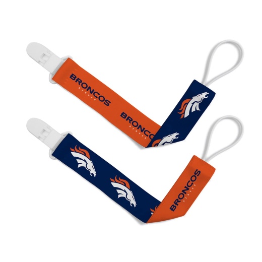 Denver Broncos Pacifier Clip 2-Pack - Perfect for Little Fans