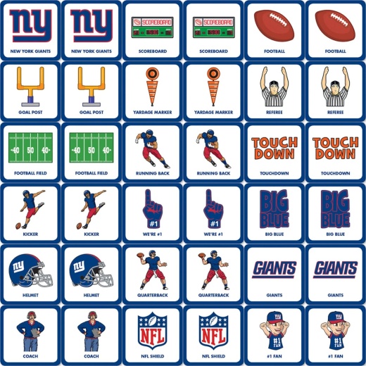 New York Giants Matching Game for Family Fun