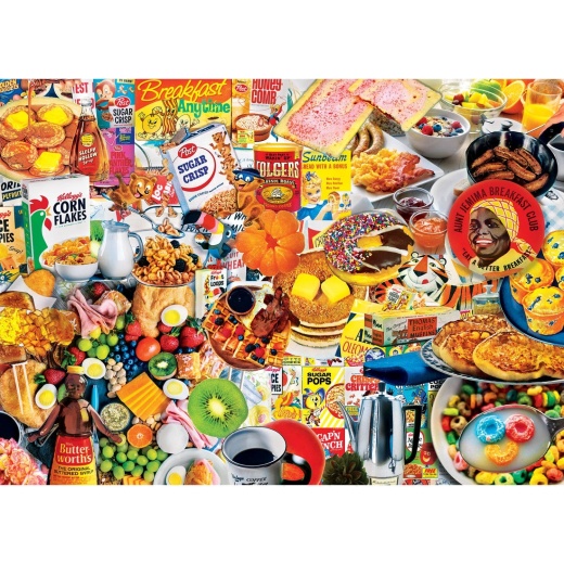 Retro Flashback Breakfast Eats Morning Food Cereal Masterpieces 1000 Piece Jigsaw Puzzle