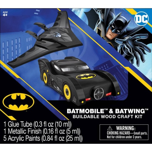 Licensed Batman Batmobile & Batwing Wood Craft Kit by Masterpieces