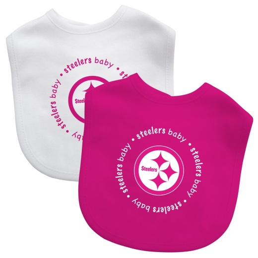 Pittsburgh Steelers Baby Bibs 2-Pack - Pink