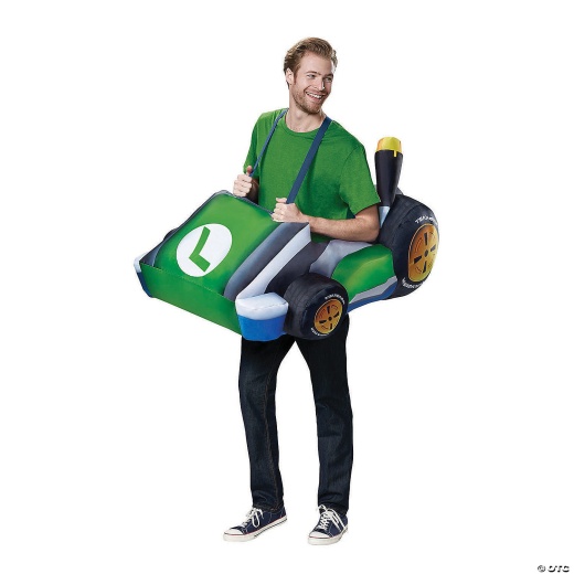 Adults Inflatable Super Mario Bros.™ Luigi Kart Costume