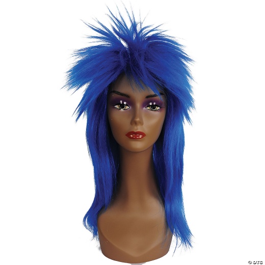 Adult Punk Fright Wig Royal Blue