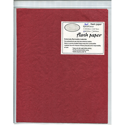 Flash Paper Five Pack (25X20cm) Red - Trick Magic Accessory