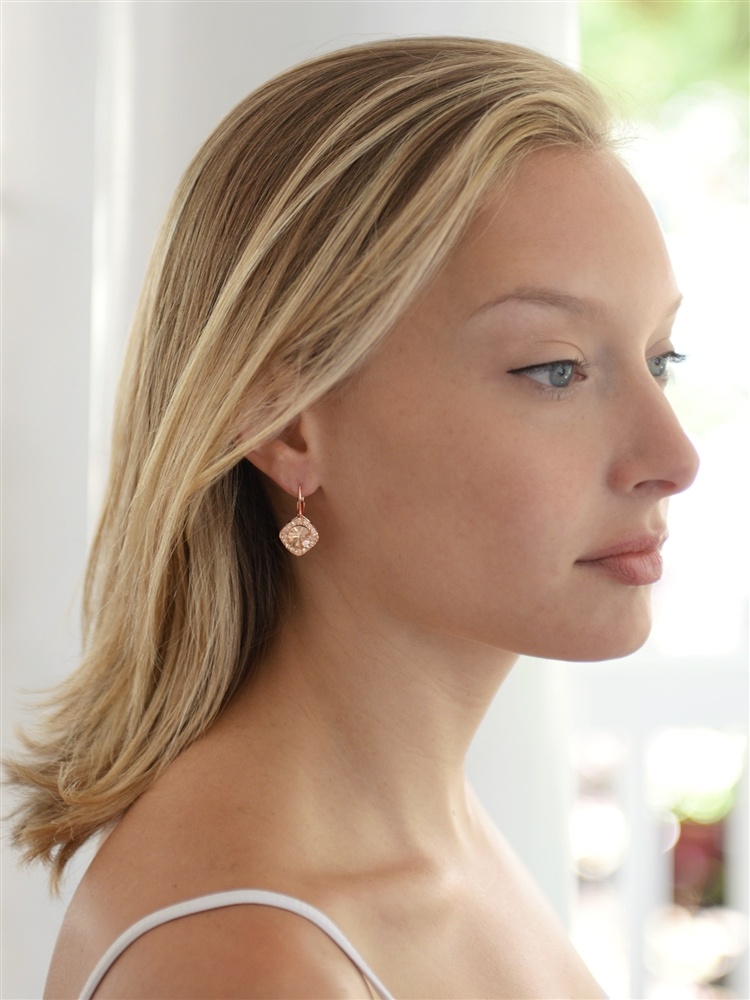 Tailored Earrings In Rose Gold For Wedding Or Prom