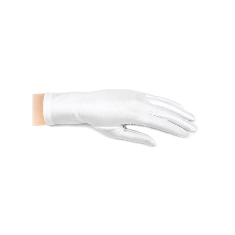 Adult Wrist Wedding Gloves In Shiny Satin