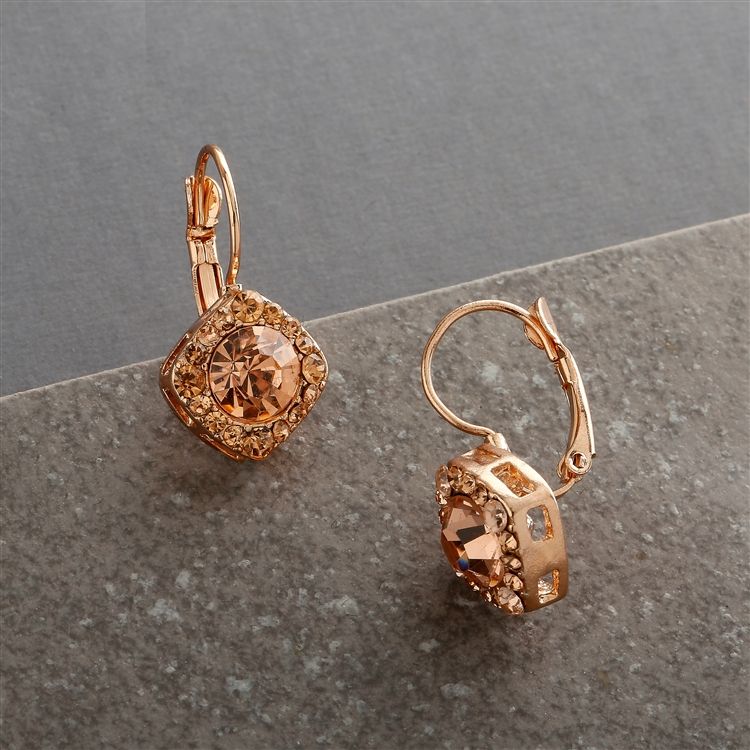 Tailored Earrings In Rose Gold For Wedding Or Prom