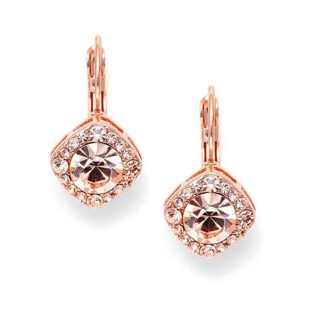 Tailored Earrings In Rose Gold For Wedding Or Prom