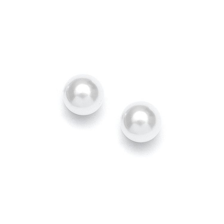 Classic 8Mm Pearl Stud Wedding Earrings