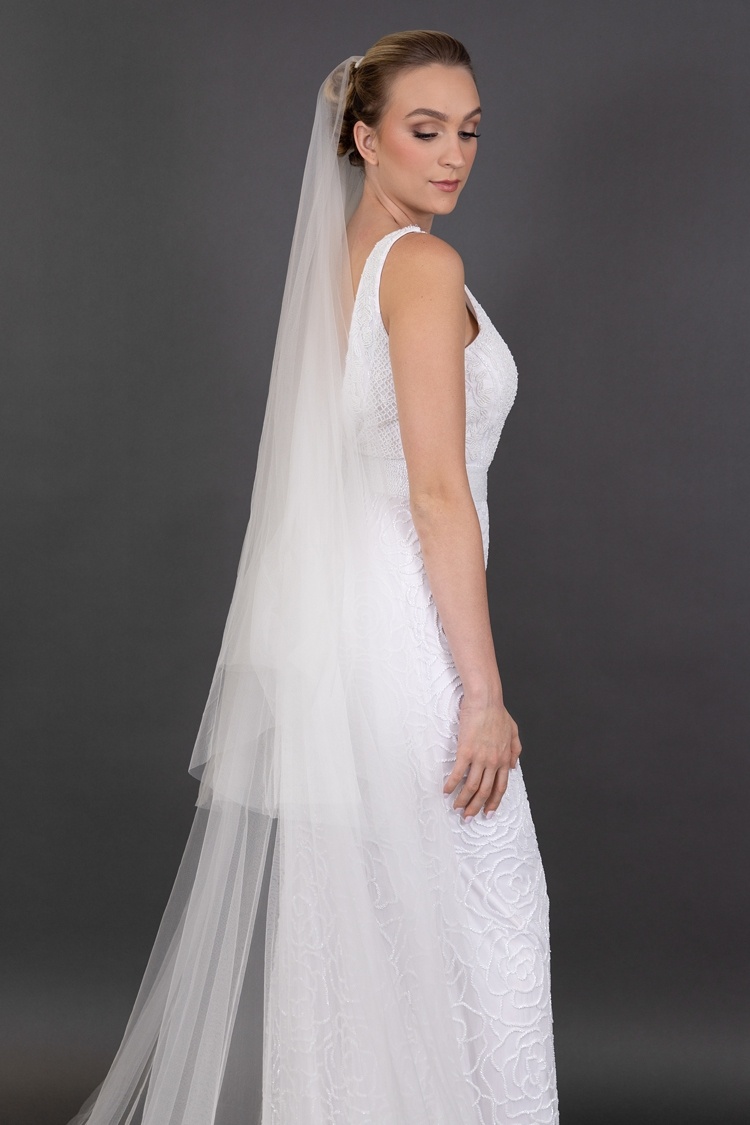 Royal Cathedral Bridal Veil Drop Wedding Veil | Eden Luxe Bridal Pale Ivory