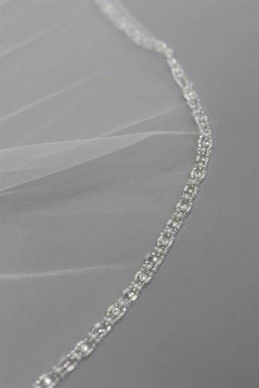 Wholesale Rhinestone Edge Wedding Veil with Pearls and Beads - Mariell  Bridal Jewelry & Wedding Accessories