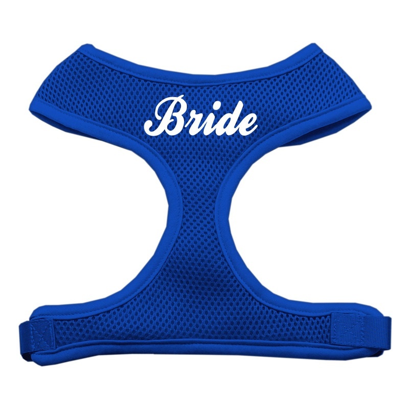 Bride Screen Print Soft Mesh Pet Harness Blue Medium