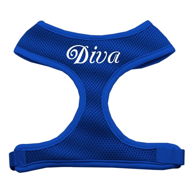 Diva Design Soft Mesh Pet Harness Blue Medium