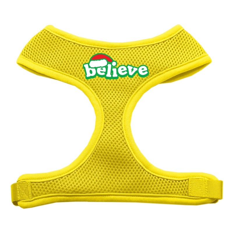 Believe Screen Print Soft Mesh Pet Harness Yellow Extra Large