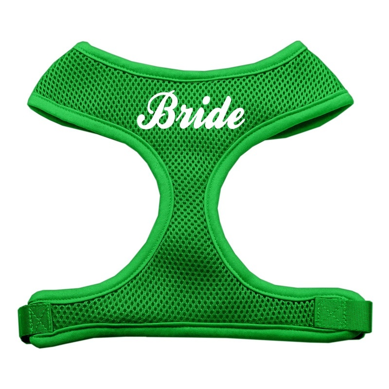 Bride Screen Print Soft Mesh Pet Harness Emerald Green Large