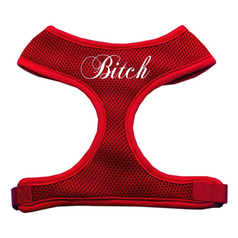 Bitch Soft Mesh Pet Harness Red Large