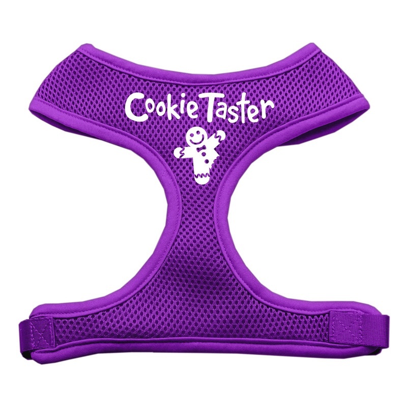Cookie Taster Screen Print Soft Mesh Pet Harness Purple Large