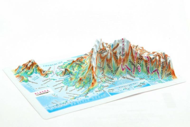 Alaska Raised Relief Map, Souvenir Size