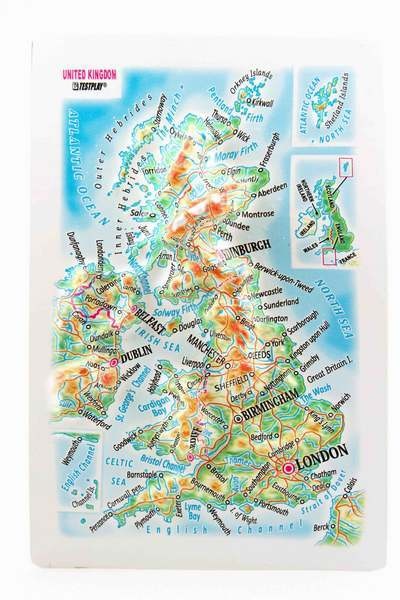 United Kingdom Raised Relief Map, Souvenir Size