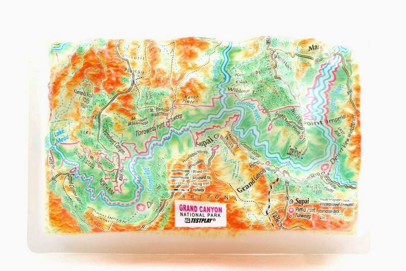 Grand Canyon Raised Relief Map, Souvenir Size