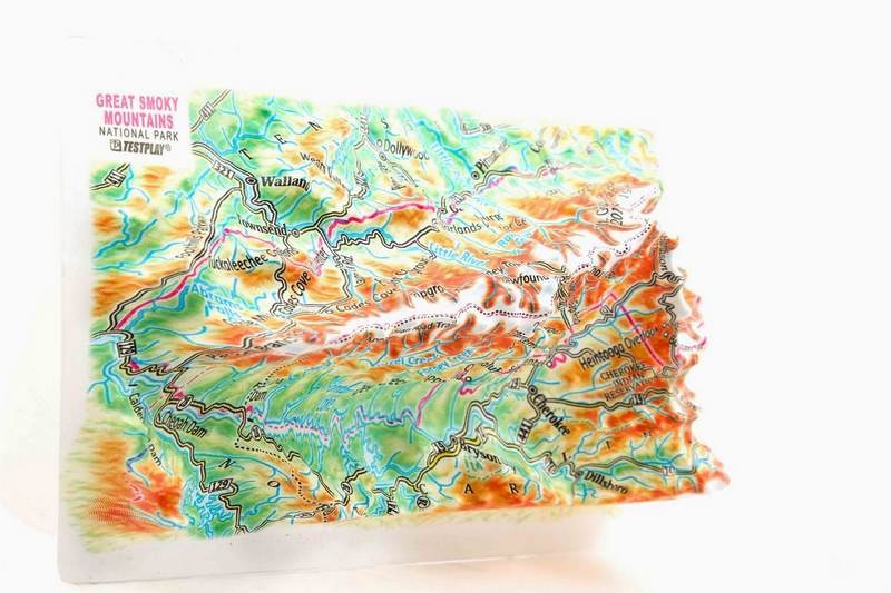 Great Smoky Mountains Raised Relief Map, Souvenir Size