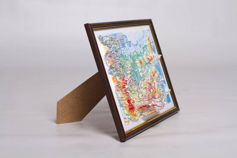 Russia Raised Relief Map, Gift Size (12" X 9")