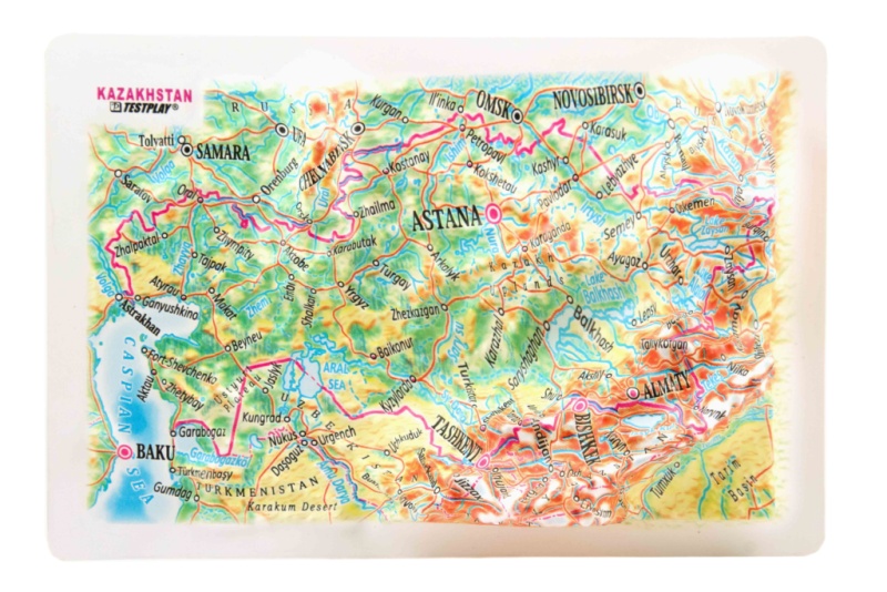 Kazakhstan Raised Relief Map, Souvenir Size