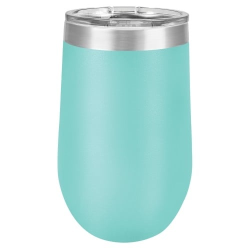 16 Ounce Stainless Steel Teal Polar Camel Stemless Tumblers