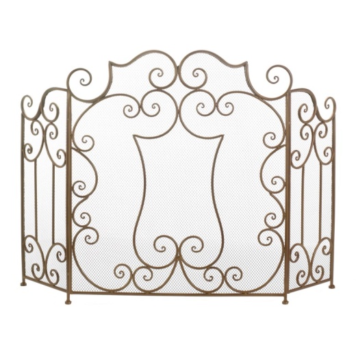 Modern Scroll Fireplace Screen by Accent Plus