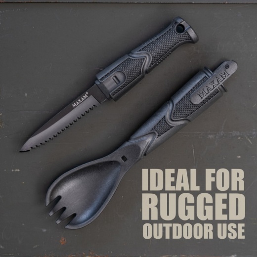 Tactical Spork: 3-in-1 Stainless Steel Blade Utensil for Camping, Hiking, and Outdoor Adventures