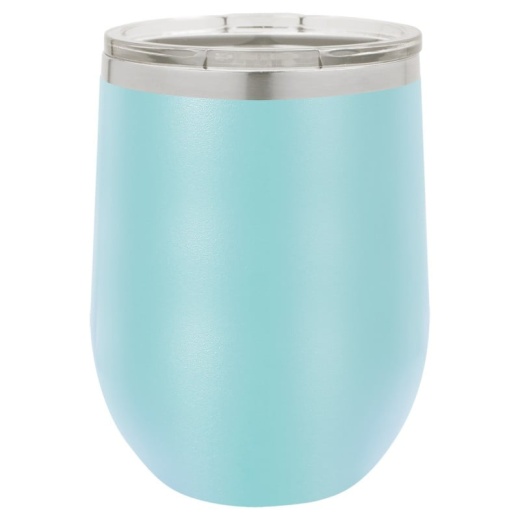 12 Ounce Stainless Steel Lite Blue Polar Camel Stemless Wine Tumbler