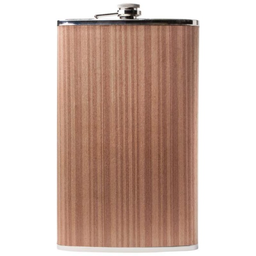 Maxam 64 Oz Stainless Steel Flask With Wood Wrap