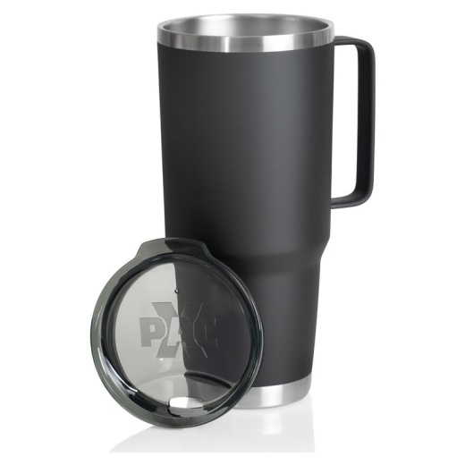 44Oz Black Double Vacuum Wall Stainless Steel Tumbler with Handle and Lid