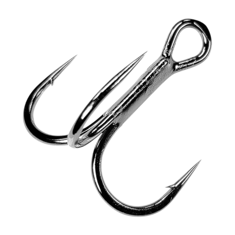 Gamakatsu Short Shank Round Bend Treble Hook - Black