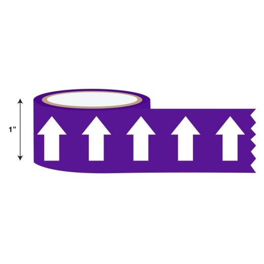 Directional Flow Banding Arrow Tape, White On Purple