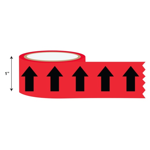 Directional Flow Banding Arrow Tape, Black On Red