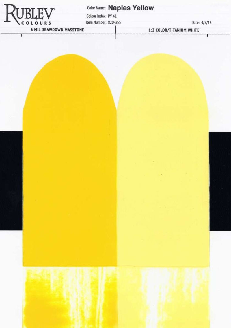 Naples Yellow (Lead Antimonate) Oil Paint