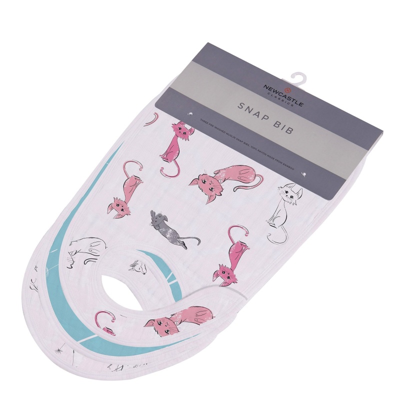 Dandelions Bamboo Muslin Snap Bibs 3Pk