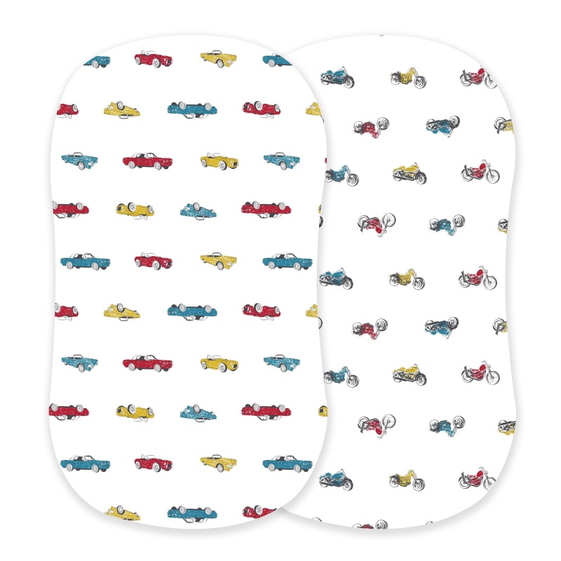 Vintage Muscle Cars And Vintage Motorcycles Bamboo Changing Pad Cover/Bassinet Sheets