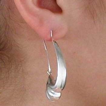 Sterling Silver Swirl Hoop Earrings