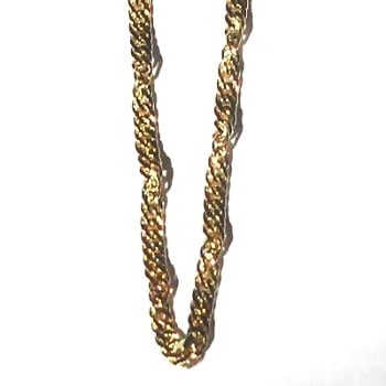 Gold Plate Over Sterling Silver Vermeil 20 Inch Twisted Neck Chain
