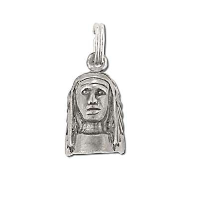 New 925 Oxidized Indian Head Figurine Pendant