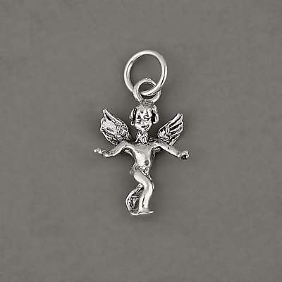 925 Sterling Silver Angel Cherub Wings Charm Pendant