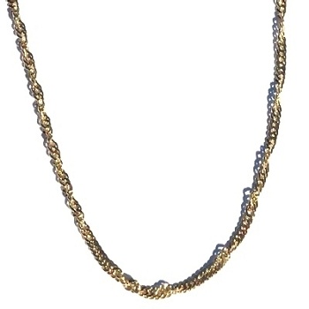 Sterling Silver Vermeil 18 Inch Twisted Neck Chain