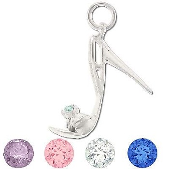 Sterling Silver High Heeled Stiletto CZ Pendant