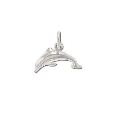 Sterling Silver Arching Dolphin Pendant