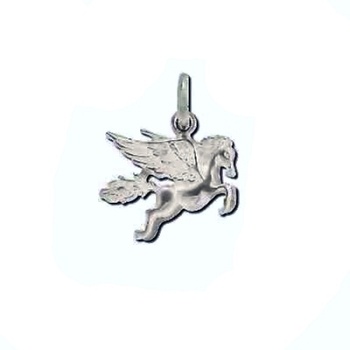 Sterling Silver Flying Pegasus Diamond Cut Charm Pendant